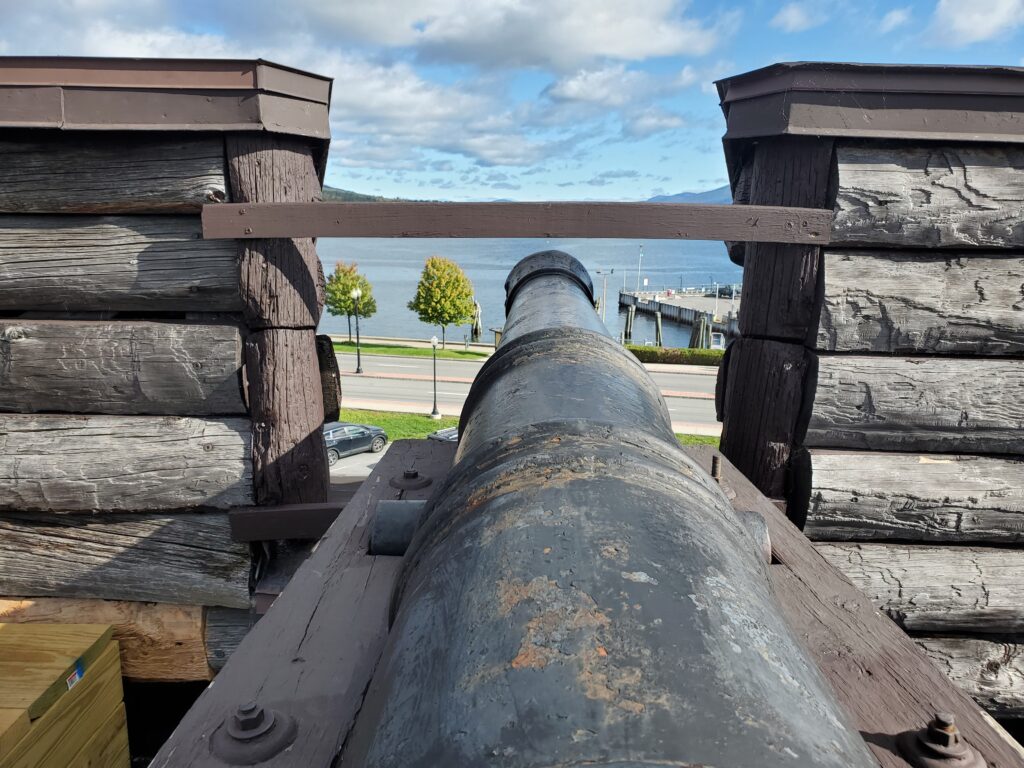 Old cannon at Fort William Henry looking over Lake Geaorge