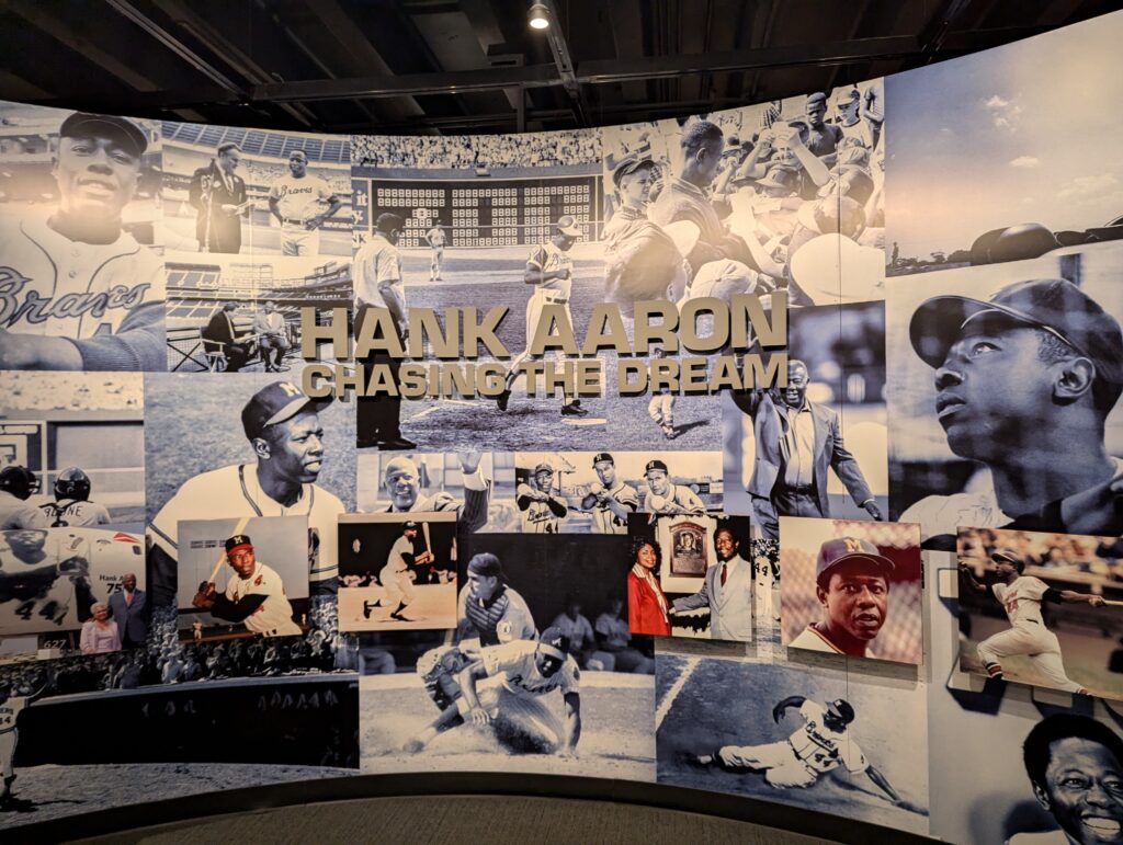 Hank Aaron display at the Hall of Fame